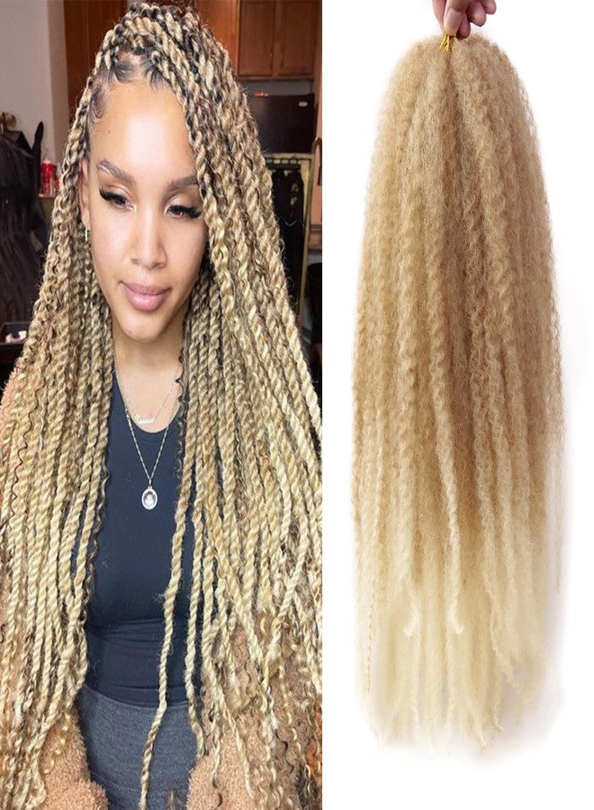QRHSUKA Marley Twist Braiding Hair 18 Inch Marley Twist Hair 8 Packs Cuban Twist Hair Afro Kinky Curly Crochet Hair Synthetic Marley Hair Extensions (18 Inch(Pack of 8),T27/613) - Image 1